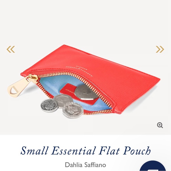 Aspinal of London - Small Essential Flat Pouch in Dahlia Saffiano - Picture 6 of 7